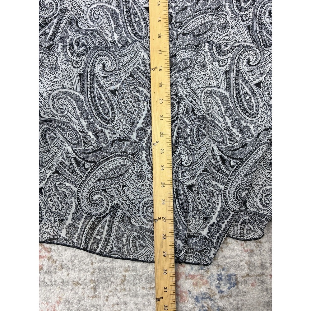 NorthStyle Paisley Blouse L Dark Romantic Whimsy Boho Ruffle Cuff Button Up - Picture 5 of 7